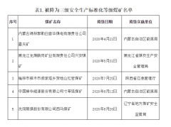 降低或撤消12处煤矿一级安全生产标准化等级